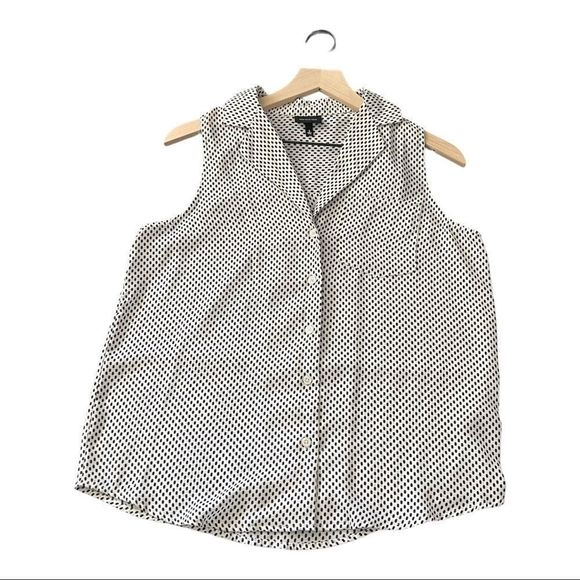 Who What Wear WhiteBlack Polka Dot Workwear Blouse - Picture 2 of 12